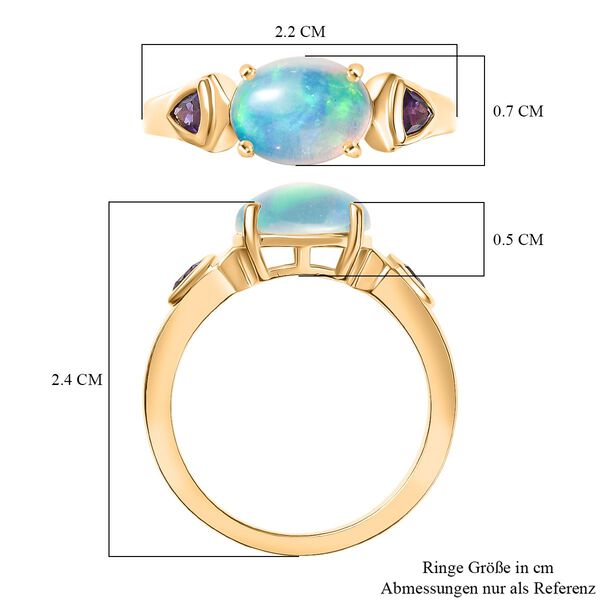 D'Joy AA nat&uuml;rlicher, &auml;thiopischer Welo Opal und afrikanischer Amethyst Ring - 1,31 ct. image number 7