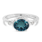 Indicolit Triplett Quarz und Zirkon-Ring, 925 Silber (Gr&ouml;&szlig;e 20.00) ca. 1,42 ct