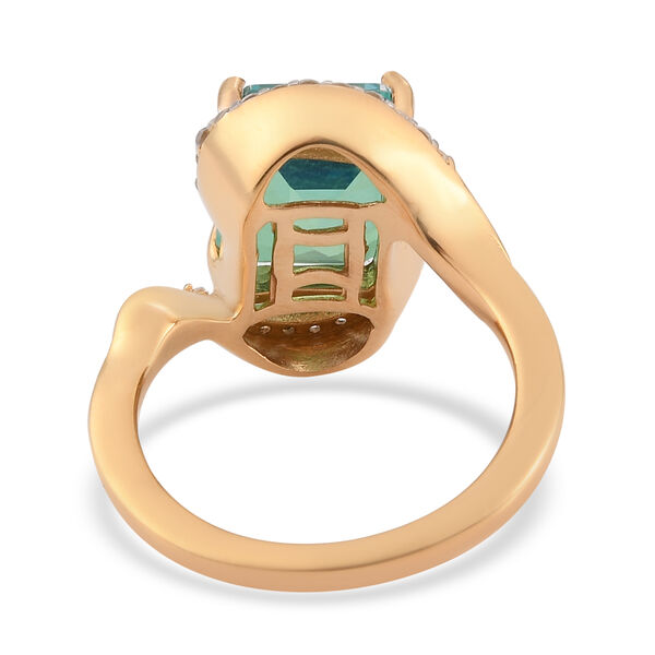 Pfau Triplett Quarz und Zirkon Ring 925 Silber vergoldet image number 6