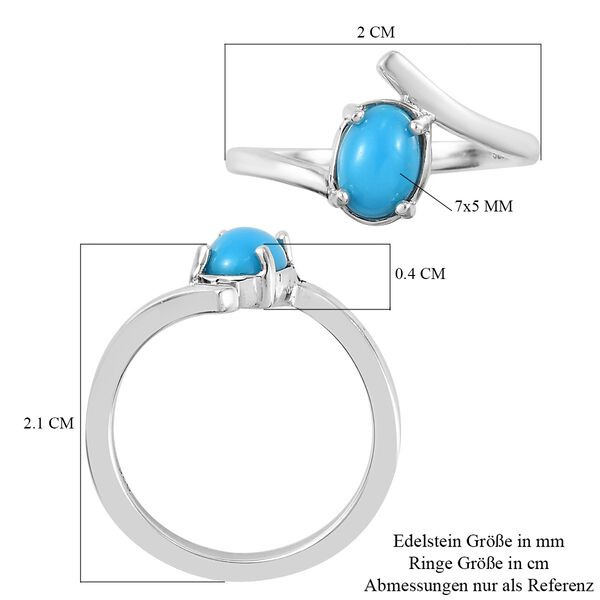 Nat&uuml;rlicher Sleeping Beauty T&uuml;rkis Solit&auml;r Ring 925 Silber Platin-&Uuml;berzug image number 7