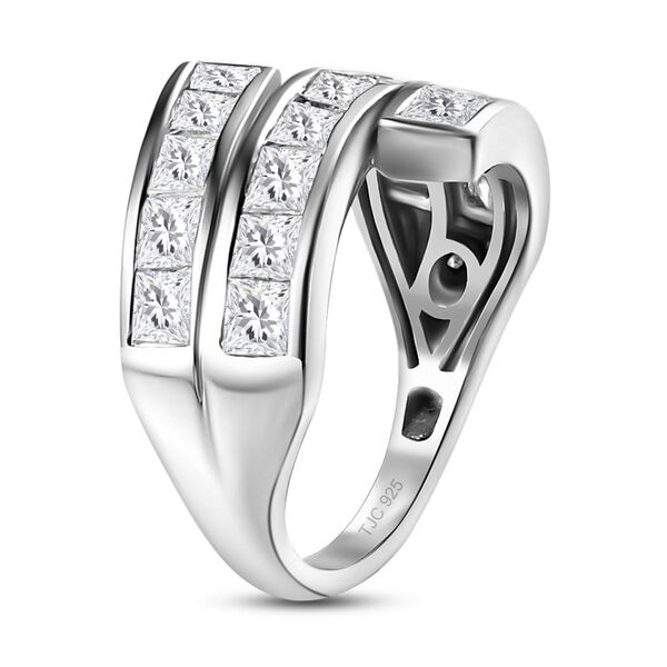 GP Art Déco Kollektion - Moissanit und Kanchanaburi blauer Saphir-Ring - 2,64 ct. image number 4