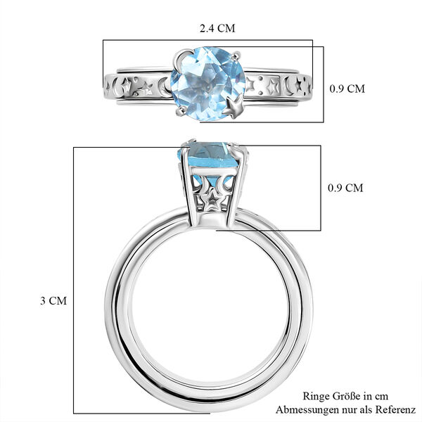 EverTrue AA himmelblauer Topas Spinning Ring - 2,35 ct. image number 7