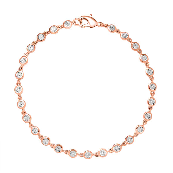 EverTrue wei&szlig;es Diamant 19cm Armband in Ros&eacute;goldton image number 0