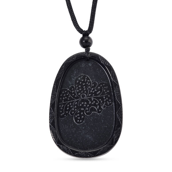 Flexible schwarze Jade 70cm Halskette - 79 ct. image number 4