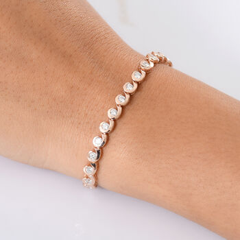 LUXURIANT DIAMOND- SI Labor Diamant 19cm Armband, 925 Silber 750 Ros&eacute;gold Vermeil - 2,51 ct.