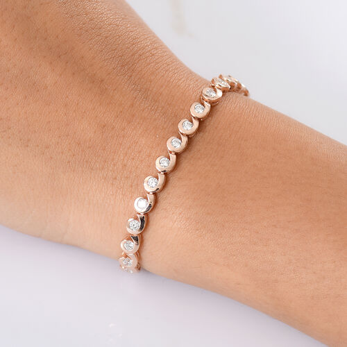 LUXURIANT DIAMOND- SI Labor Diamant 19cm Armband, 925 Silber 750 Roségold Vermeil - 2,51 ct. image number 2