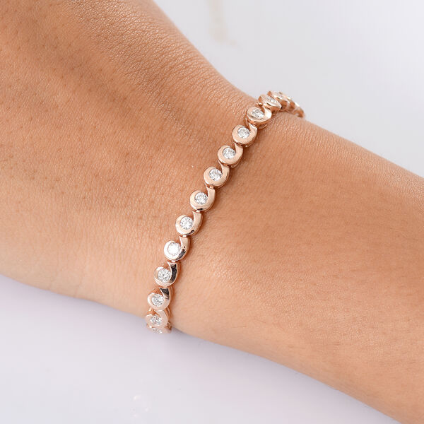 LUXURIANT DIAMOND- SI Labor Diamant 19cm Armband, 925 Silber 750 Ros&eacute;gold Vermeil - 2,51 ct. image number 3