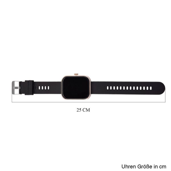 G21 Smartwatch, 2.01 Zoll HD Display, Gold-Schwarzes Silikonarmband image number 9