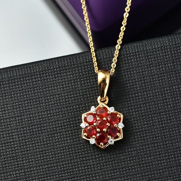 D'Joy AA mexikanischer Kirschfeuer-Opal und Moissanit Anh&auml;nger mit 50cm Kette - 0,47 ct. image number 2