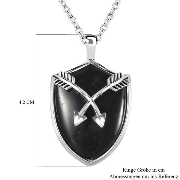 Schwarz gefärbter Achat-Anhänger mit 60 cm Kette - 26,30 ct. image number 5