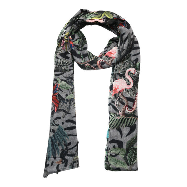 LA MAREY - 100% Kaschmirwolle Schal, Gr&ouml;&szlig;e - 70 x 190cm. Grau image number 4