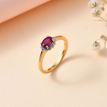 Afrikanischer Rubin und Diamant Ring - 0,69 ct.