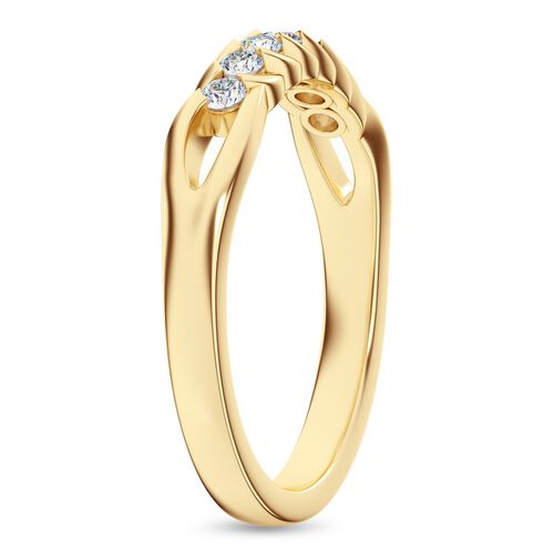 Lab Grown Diamant SI Ring 925 Silber Gelbgold Vermeil (Größe 17.00) ca. 0,33 ct image number 4