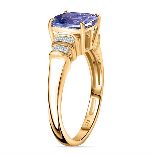 AA Tansanit und Diamant Ring in 375 Gold - 2,31 ct. image number 7