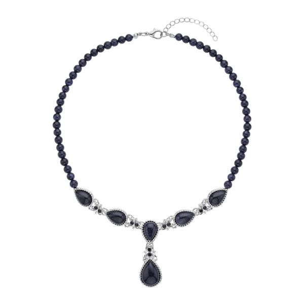 Blaue Sandstein Halskette ca. 45 cm  ca. 164.00 ct image number 0