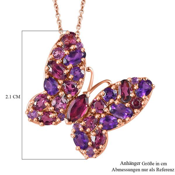 Rhodolith Granat Anh&auml;nger mit 45cm Kette - 4,28 ct. image number 6