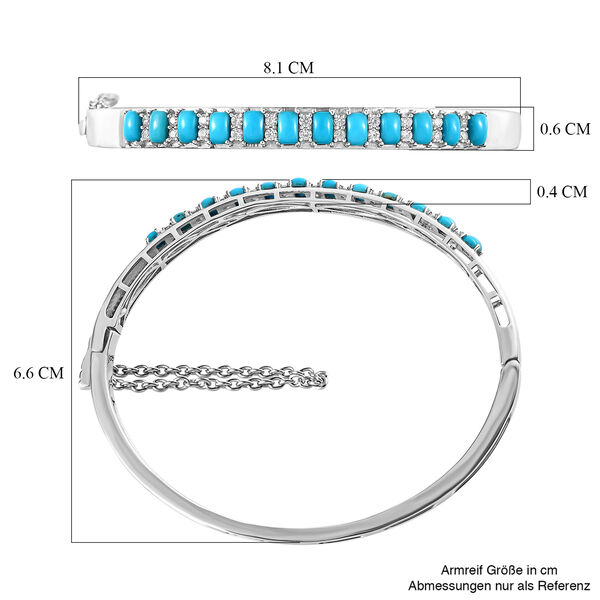 Amerikanischer, natürlicher Sleeping Beauty Türkis und Zirkon-Armreif - 3,30 ct. image number 5