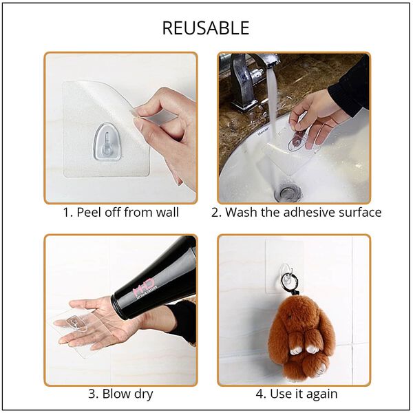 Transparentes 10er-Haken-Set image number 2