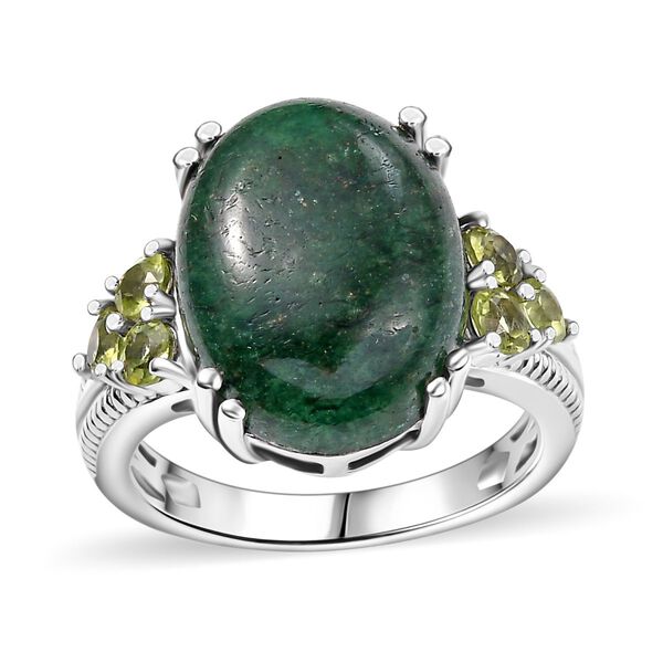 Grüner Aventurin und Peridot Ring - 9,82 ct. image number 3