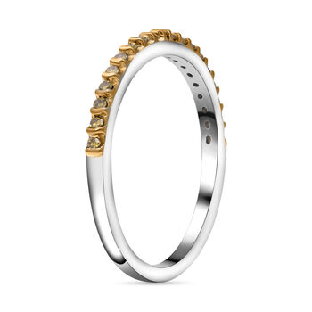 Gelber Diamant Ring, 925 Silber Gelbgold Vermeil, (Gr&ouml;&szlig;e 18.00) ca. 0.25 ct