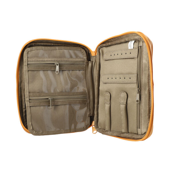 SUKRITI: Handbemalter Schmuckkoffer, Regenbogenlori-Muster, Gelb image number 4