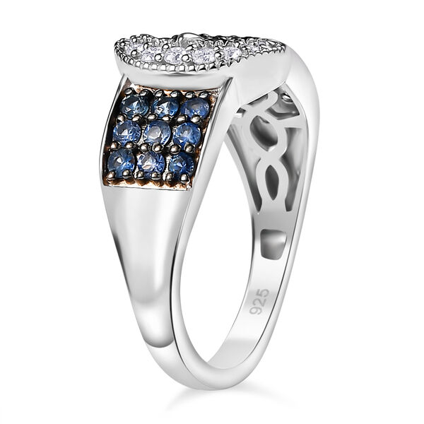 Ceylon-Saphir, Moissanit Ring 925 Silber rhodiniert (Größe 20.00) ca. 0,94 ct image number 4