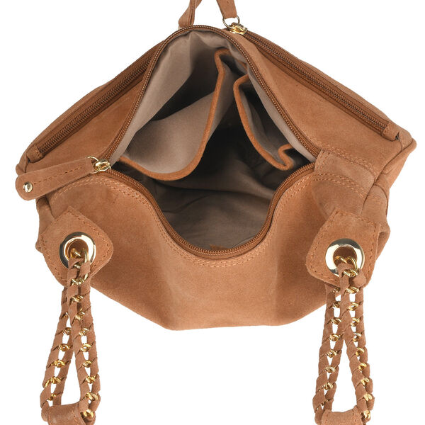 Crossbody Tasche aus 100% echtem Leder, Gr&ouml;&szlig;e 33x3,8x25,4 cm, Hellbraun image number 7