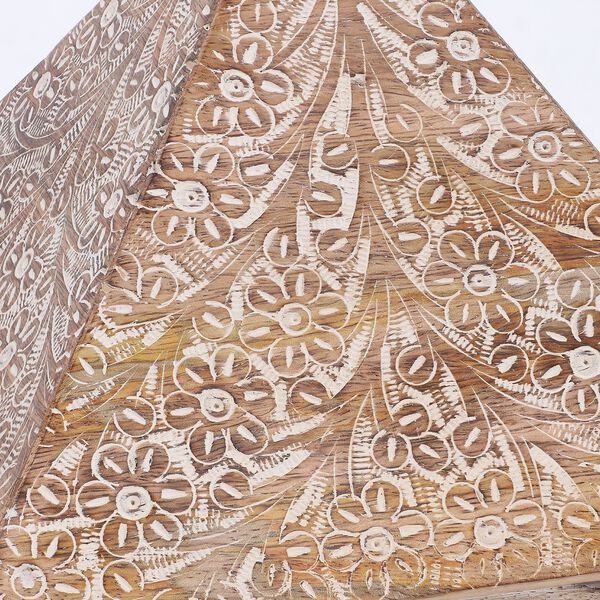 NAKKASHI - Handgeschnitztes Futterh&auml;uschen aus Mangoholz mit wei&szlig;em Finish image number 5