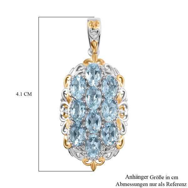 Himmelblauer Topas Anhänger Messing ca. 5.63 ct image number 6