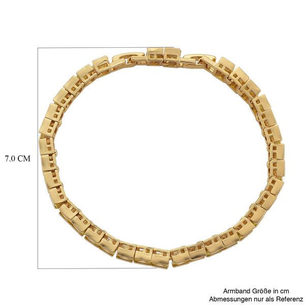 Gelber kubisches Zirkonia Armband ca. 18 cm mit 2.5 cm verlängerung, Goldfarben image number 5