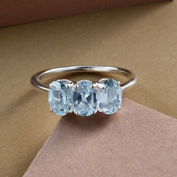 Himmelblauer Topas-Ring, 925 Silber  ca. 1,82 ct