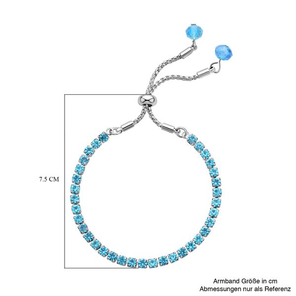 2er-Set- blaue Kristall-Halskette und Armband - 14 ct. image number 8