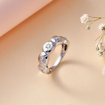 LUSTRO STELLA - Wei&szlig;er Zirkonia Ring 925 Silber rhodiniert (Gr&ouml;&szlig;e 19.00)