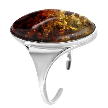 Nat&uuml;rlicher, Baltischer Bernstein-Armreif, ca. 18 cm, 925 Silber