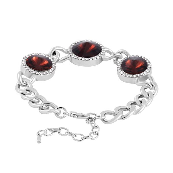 Glas, Wei&szlig;er Kristall Armband ca. 19 cm+ 5 cm Extender image number 4