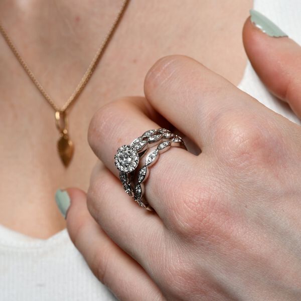 New York Kollektion - 3er-Set  I1 GH Diamant Ring in 585 Weißgold- 1 ct. image number 9