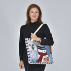 Jute Handtasche mit Schneemann, Größe 42x34x9x37 cm, Schneeman image number 1