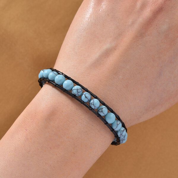 Flexibles blaues rekonstituiertes Howlith Armband - 35 ct. image number 2