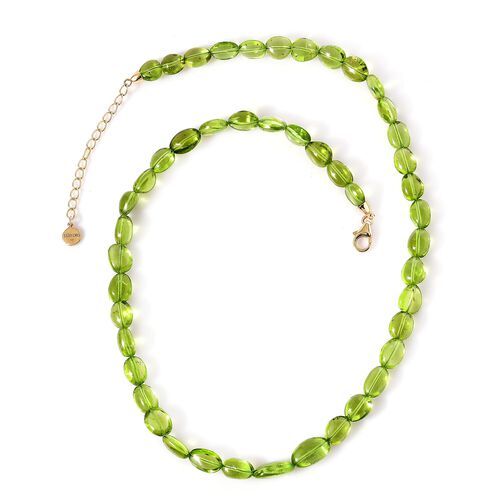 LUXORO zertifiziert und geprüft AAA Peridot Halskette in 585 Gold, 45+5 cm - 130 ct. image number 0