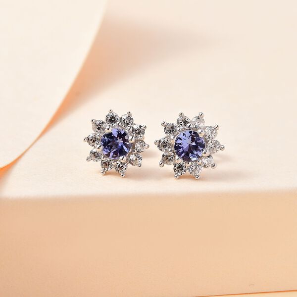 Tansanit und Zirkon Ohrringe - 1,13 ct. image number 2
