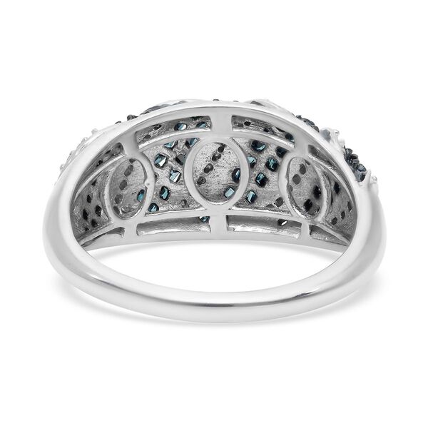 Weißer und blauer Diamant-Ring, 925 Silber platiniert  ca. 0,50 ct image number 5