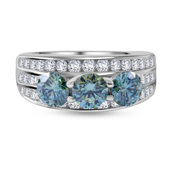 Blauer Moissanit Ring 925 Silber rhodiniert (Größe 17.00) ca. 2,10 ct image number 0