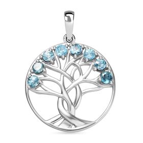 D'Joy Blauer Zirkon Anhänger 925 Silber rhodiniert ca. 1,35 ct. D'Joy Blauer Zirkon Anhänger 925 Silber rhodiniert ca. 1,35 ct.