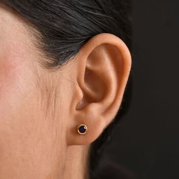 Afrikanische Amethyst Ohrringe, 925 Silber 750 Gelbgold Vermeil - 0,49 ct.