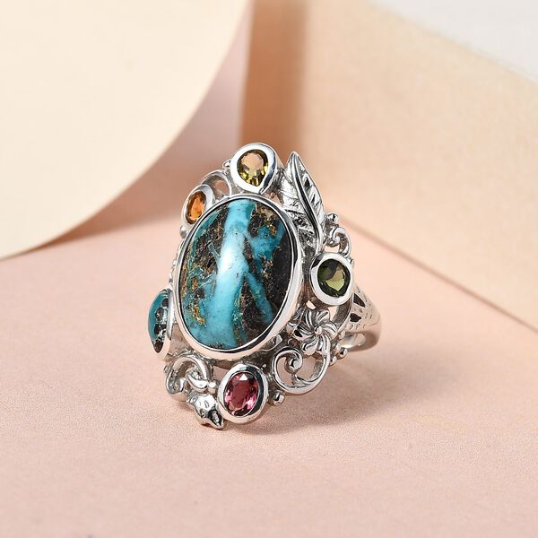 Sierra Nevada Türkis und Mehrfach-Turmalin-Ring - 7,04 ct. image number 2