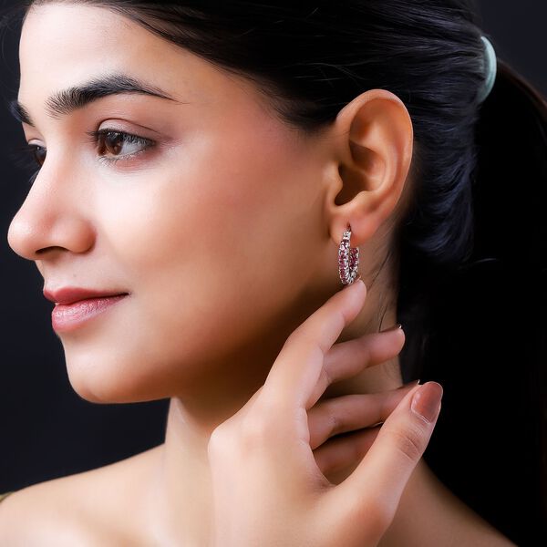 Infinity rosa Turmalin Inside-Out-Creolen - 3,15 ct. image number 3