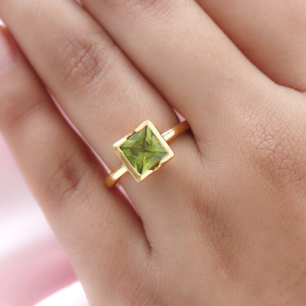 Natürlicher Peridot-Ring, 925 Silber vergoldet  ca. 1,67 ct image number 3