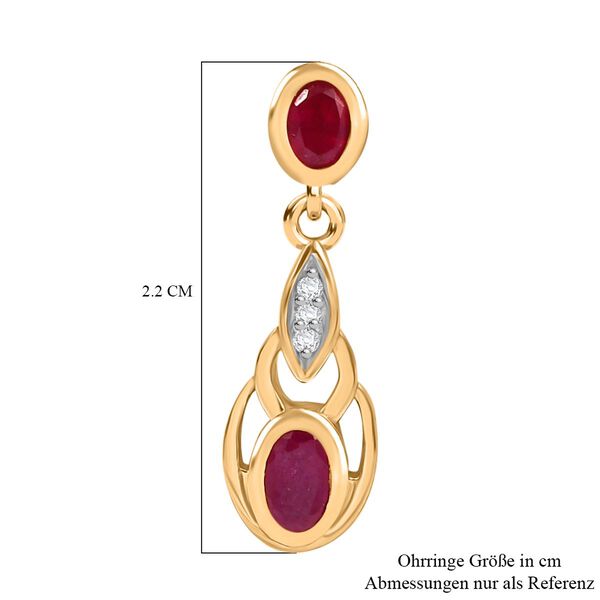 Afrikanische Rubin und Zirkon Ohrringe - 1,26 ct. image number 5