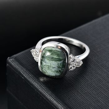 Sibirischer Seraphinite und Zirkon Ring - 5,61 ct.