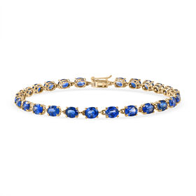 LUXORO AAA blaues Ceylon-Saphir 19cm Armband in 585 Gelbgold - 11,05 ct.